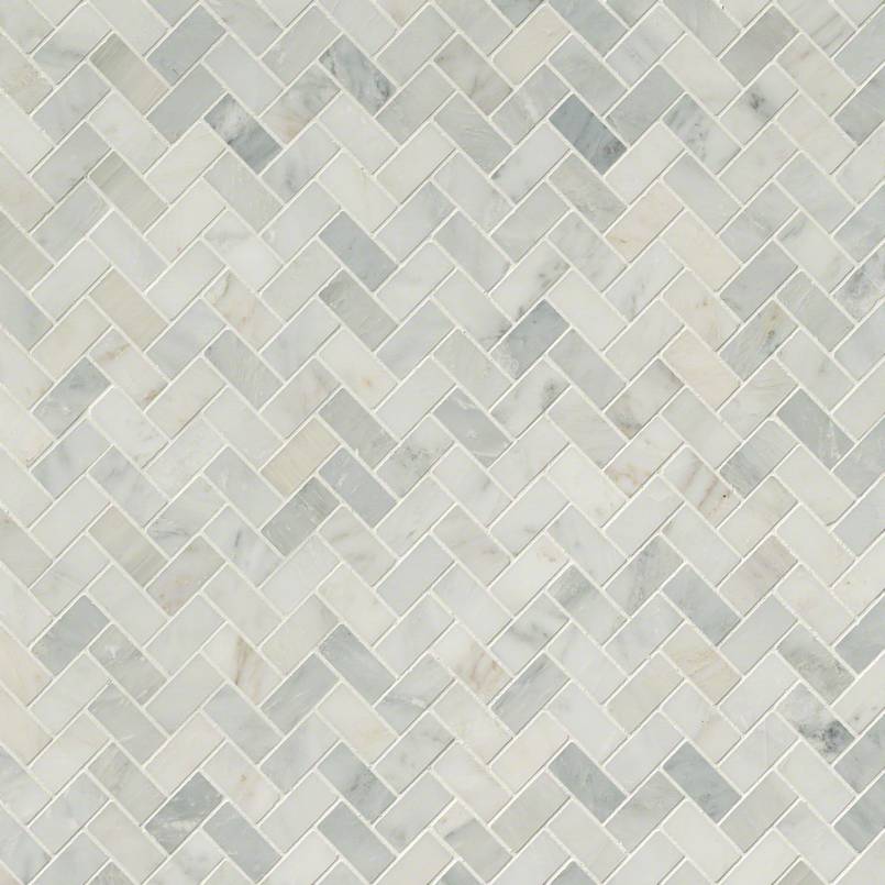 Arabescato Carrara Marble MSI Mosaic Tiles 12" X 13" Herringbone Pattern MSI - Zicana Boutique - 4