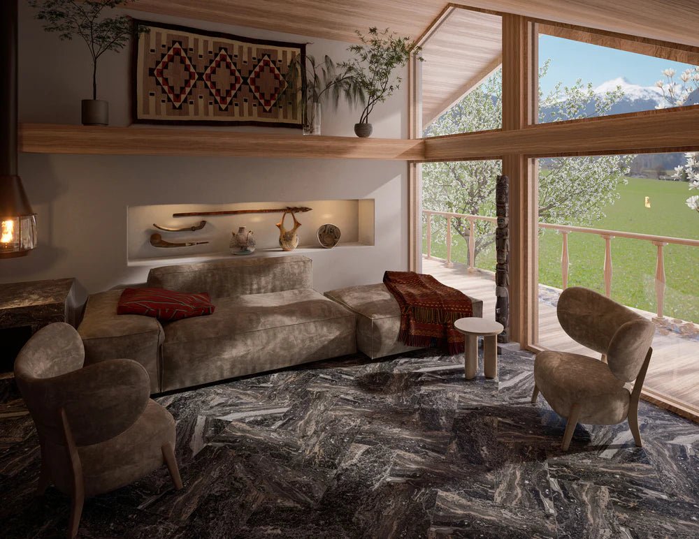 Arabescato Orobico Dark Marble Tile 12" x 24" Zicana Boutique - Zicana Boutique - 2