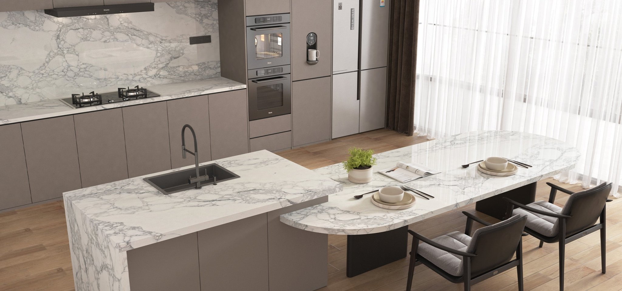 Arabescato Variant Quartz Variant- Zicana Boutique -5