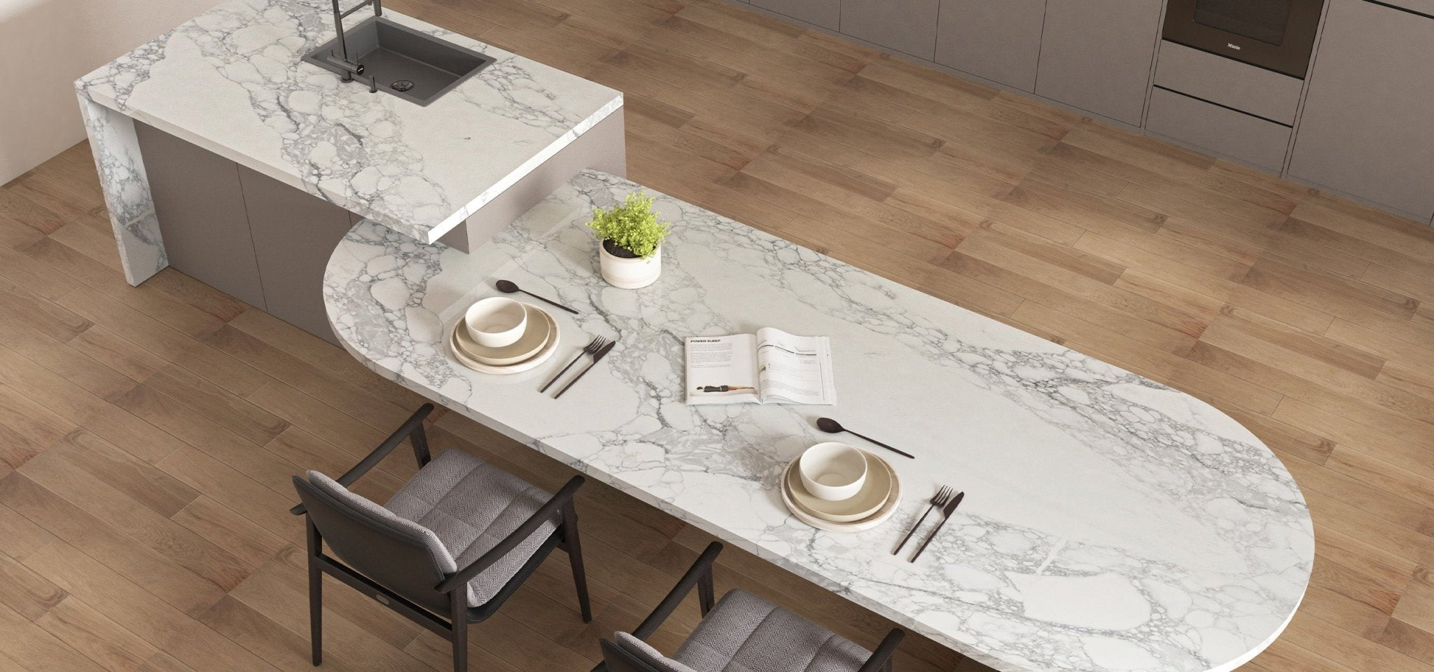 Arabescato Variant Quartz Variant- Zicana Boutique -2