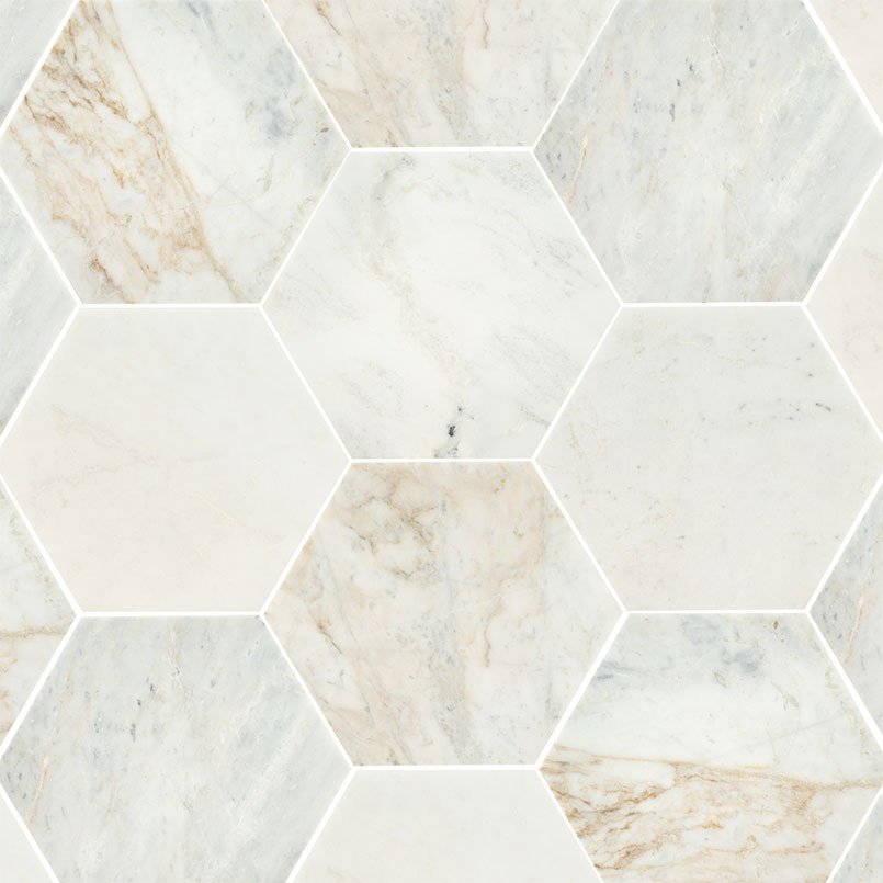 Arabescato Venato Marble MSI Field Tiles 8" Hexagon Pattern MSI - Zicana Boutique - 3