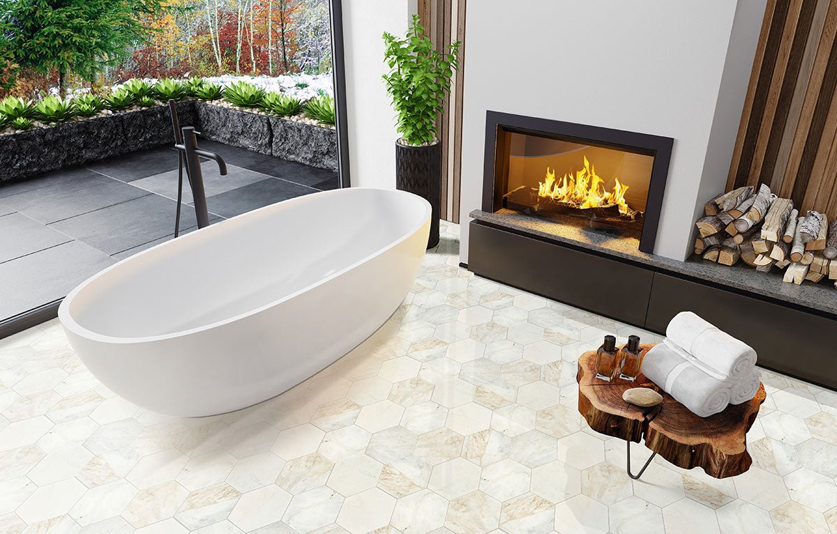 Arabescato Venato Marble MSI Field Tiles 8" Hexagon Pattern MSI - Zicana Boutique - 9