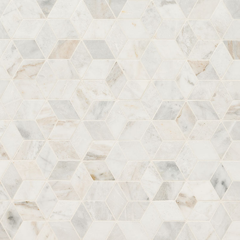 Arabescato Venato Marble MSI Mosaic Tiles 11" X 13" Cube Pattern MSI - Zicana Boutique - 3