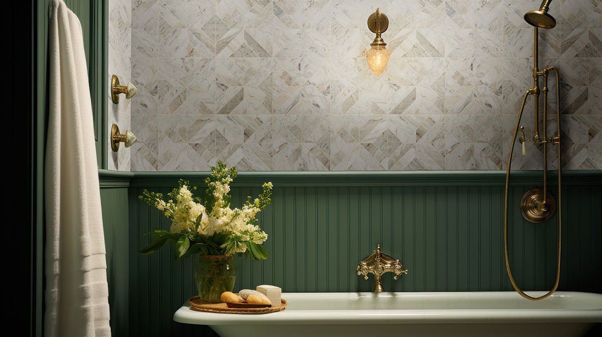 Arabescato Venato Marble MSI Mosaic Tiles 12" X 12" Argyle Pattern MSI - Zicana Boutique - 2