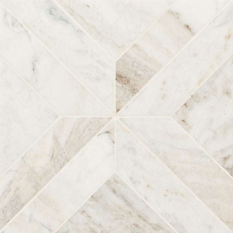 Arabescato Venato Marble MSI Mosaic Tiles 12" X 12" Argyle Pattern MSI - Zicana Boutique - 1