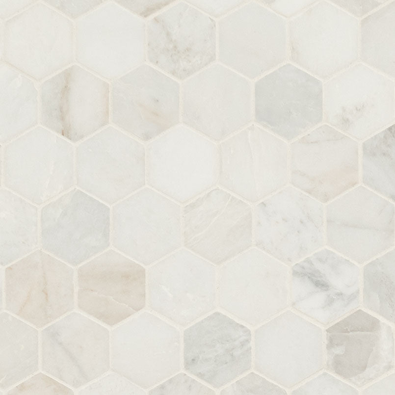 Arabescato Venato Marble MSI Mosaic Tiles 12" X 12" Hexagon Pattern MSI - Zicana Boutique - 1