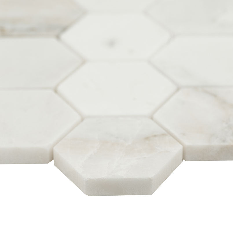 Arabescato Venato Marble MSI Mosaic Tiles 12" X 12" Hexagon Pattern MSI - Zicana Boutique - 4