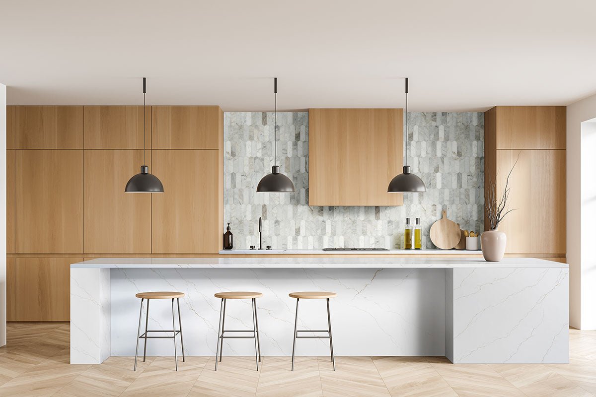 Arabescato Venato Marble MSI Mosaic Tiles 12" X 12" Picket Pattern MSI - Zicana Boutique - 7