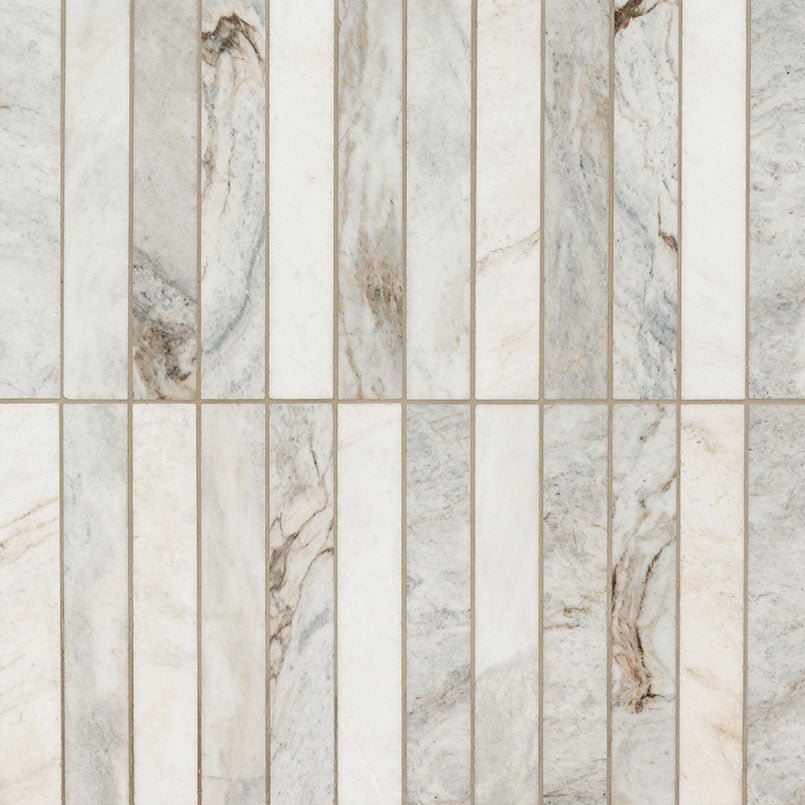 Arabescato Venato Marble MSI Mosaic Tiles 12" X 12" Stack Pattern MSI - Zicana Boutique - 3