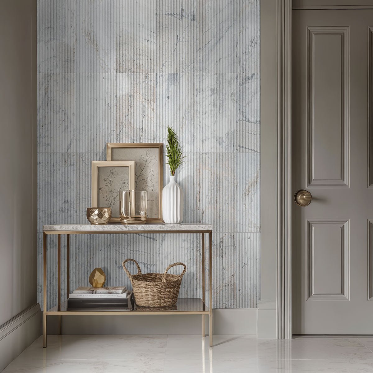 Arabescato Venato Milano Ribbo Marble MSI Field Tiles 12" X 24" Fluted Pattern MSI - Zicana Boutique - 5