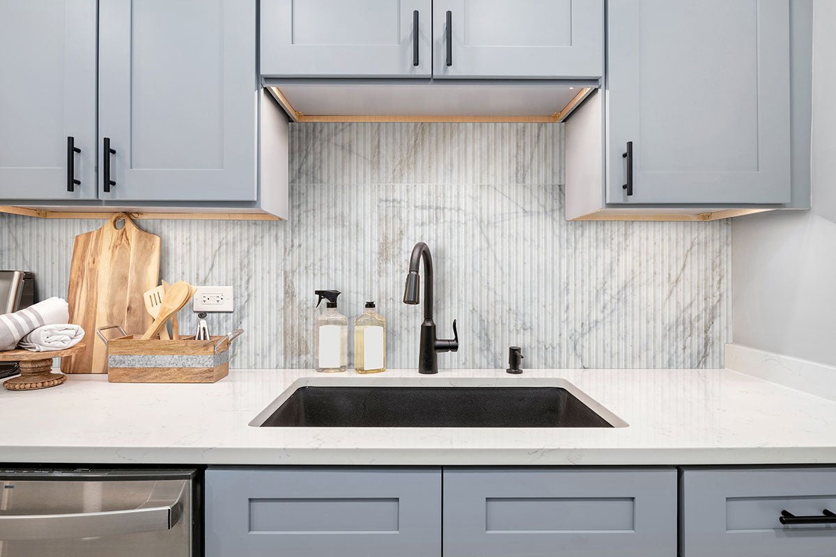 Arabescato Venato Valentino Fluto Marble MSI Field Tiles 12" X 24" Fluted Pattern MSI - Zicana Boutique - 9