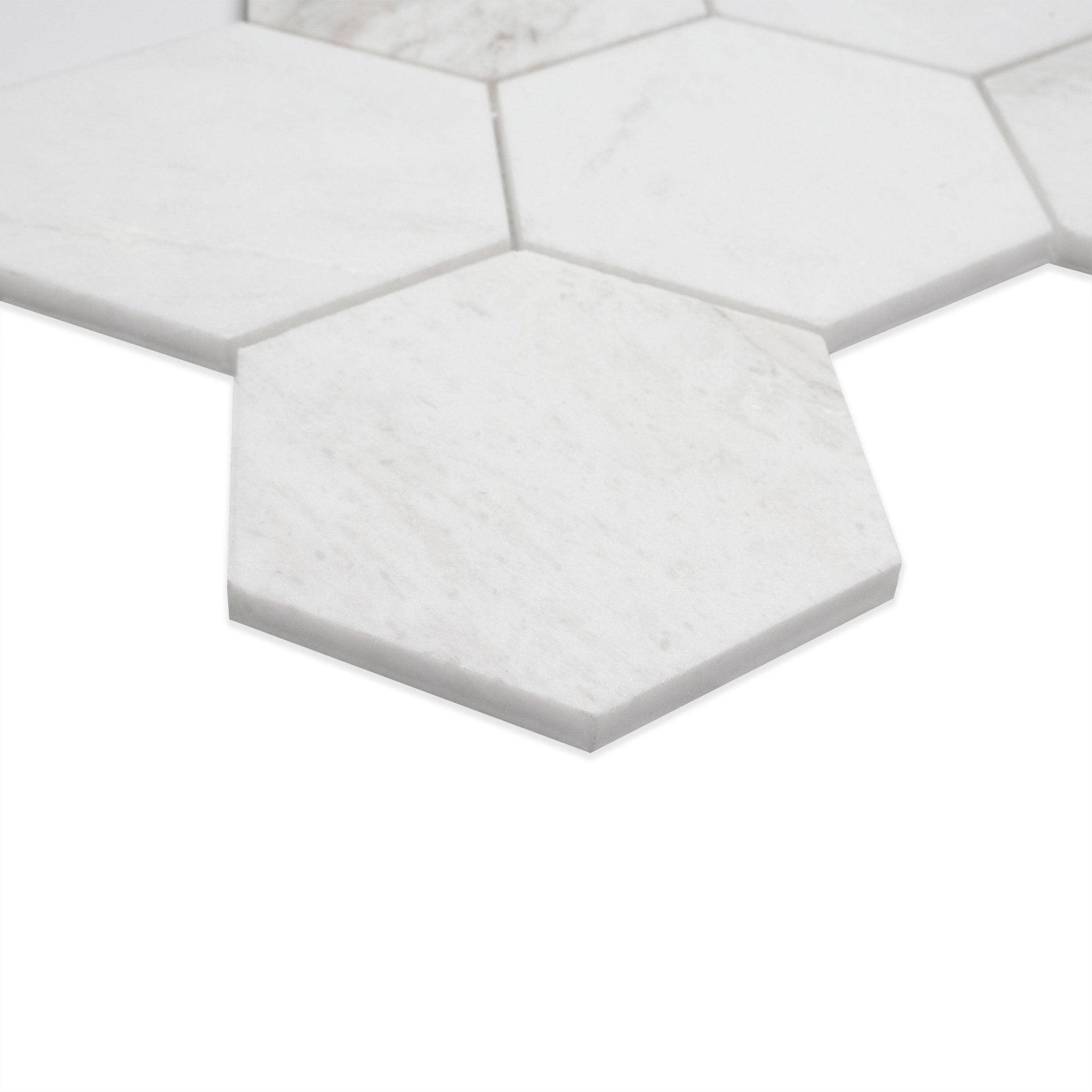 Arabescato Venato White Marble MSI Mosaic Tiles 10" X 13" Hexagon Pattern MSI - Zicana Boutique - 3