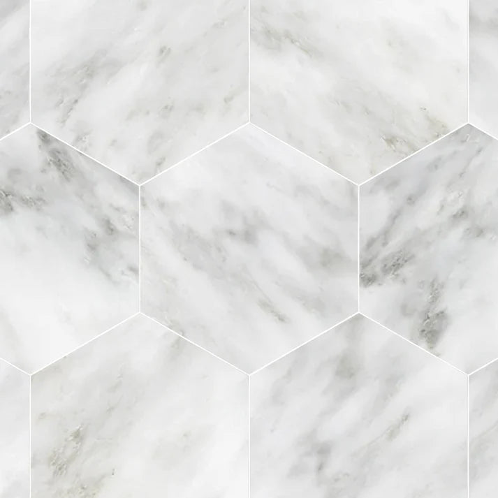 Asian White Polished Marble 10 1/2'' Hexagon Zicana Boutique - Zicana Boutique - 1