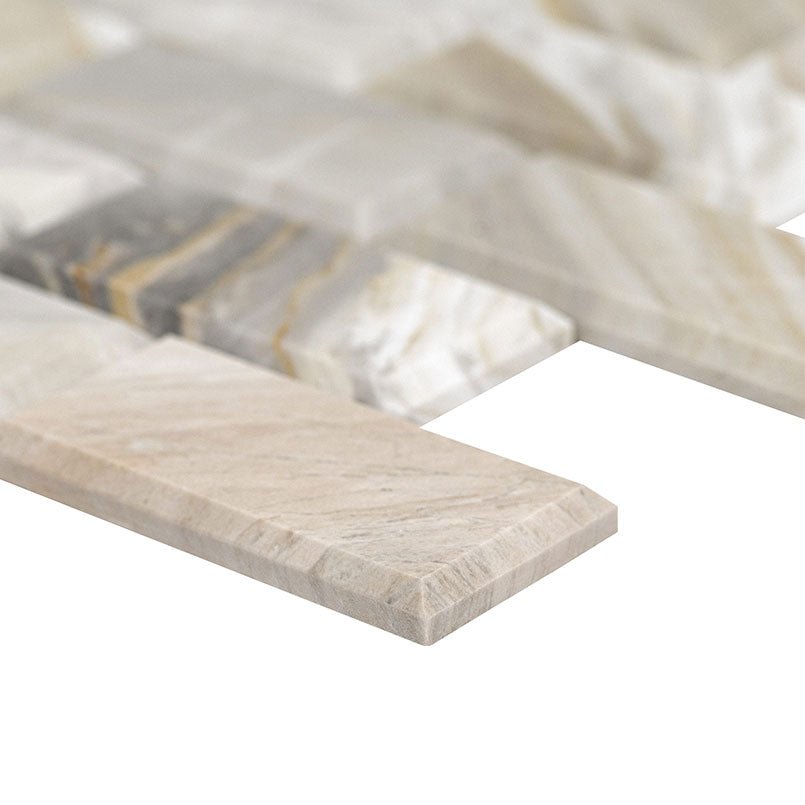 Athena Gold Beveled Marble MSI Mosaic Tiles 12" X 12" Subway Pattern MSI - Zicana Boutique - 5