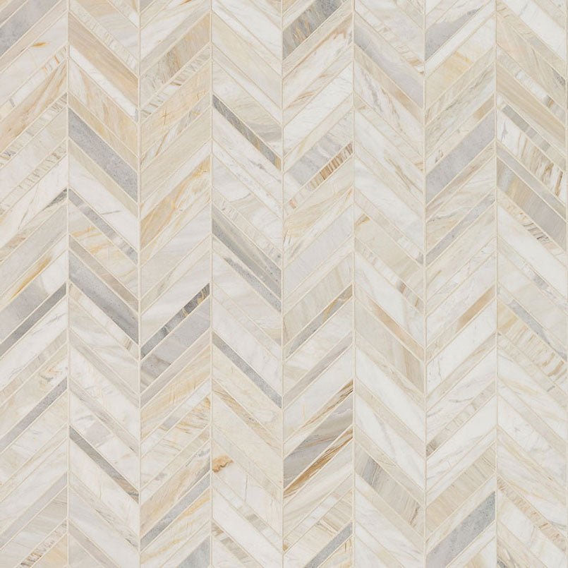 Athena Gold Marble MSI Mosaic Tiles 12" X 12" Chevron Pattern MSI - Zicana Boutique - 4