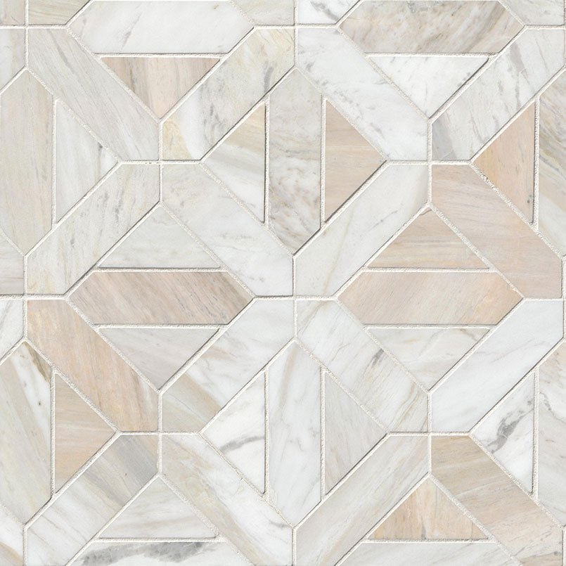 Athena Gold Marble MSI Mosaic Tiles 12" X 12" Geometrica Pattern MSI - Zicana Boutique - 1