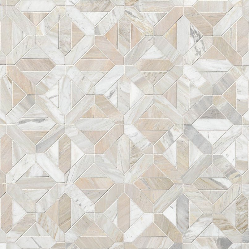 Athena Gold Marble MSI Mosaic Tiles 12" X 12" Geometrica Pattern MSI - Zicana Boutique - 3