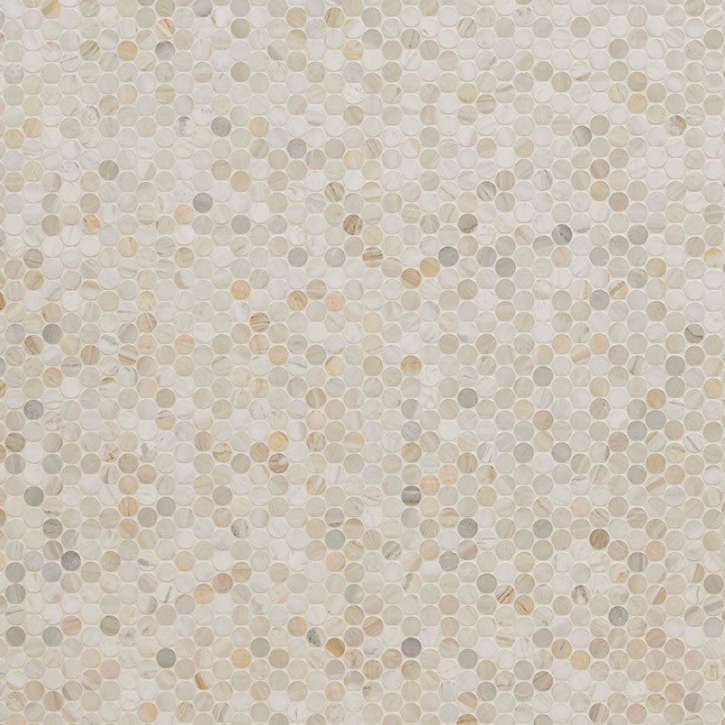 Athena Gold Marble MSI Mosaic Tiles 12" X 12" Penny Round MSI - Zicana Boutique - 4
