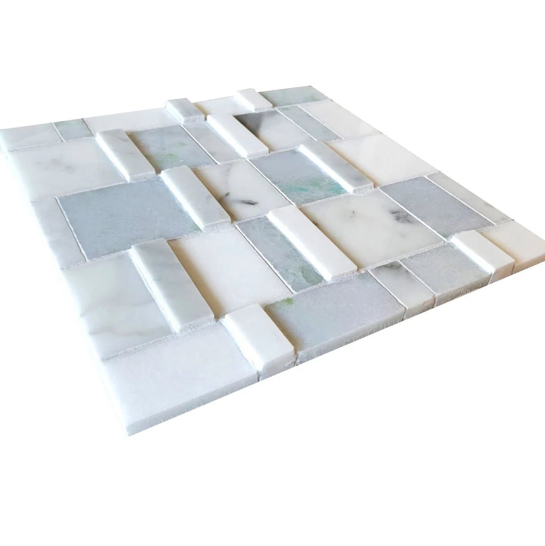 Atlas 3D BlockWeave Marble Mosaic Tile Zicana Boutique - Zicana Boutique - 2