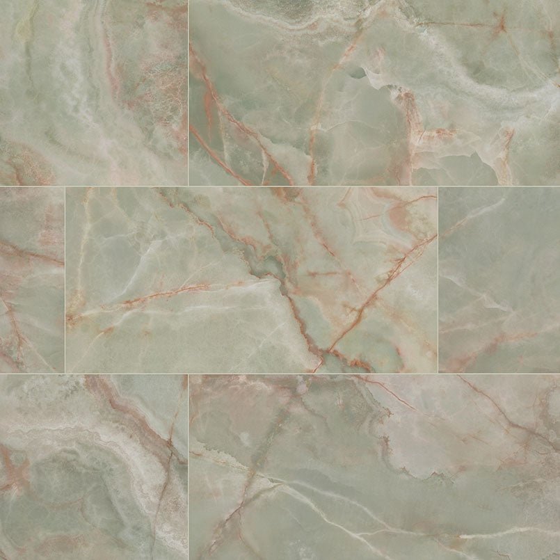 Aura Verde Onyx 24" x 48" Porcelain Field Tiles MSI- Zicana Boutique -1