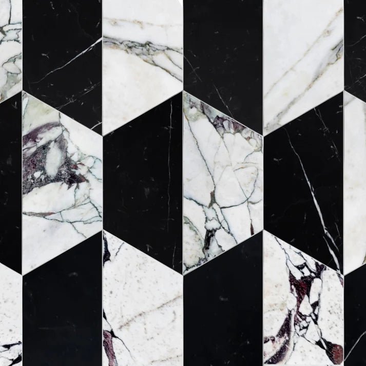 Avelis Breccia Trapezoid Marble Waterjet Tile Zicana Boutique - Zicana Boutique - 1