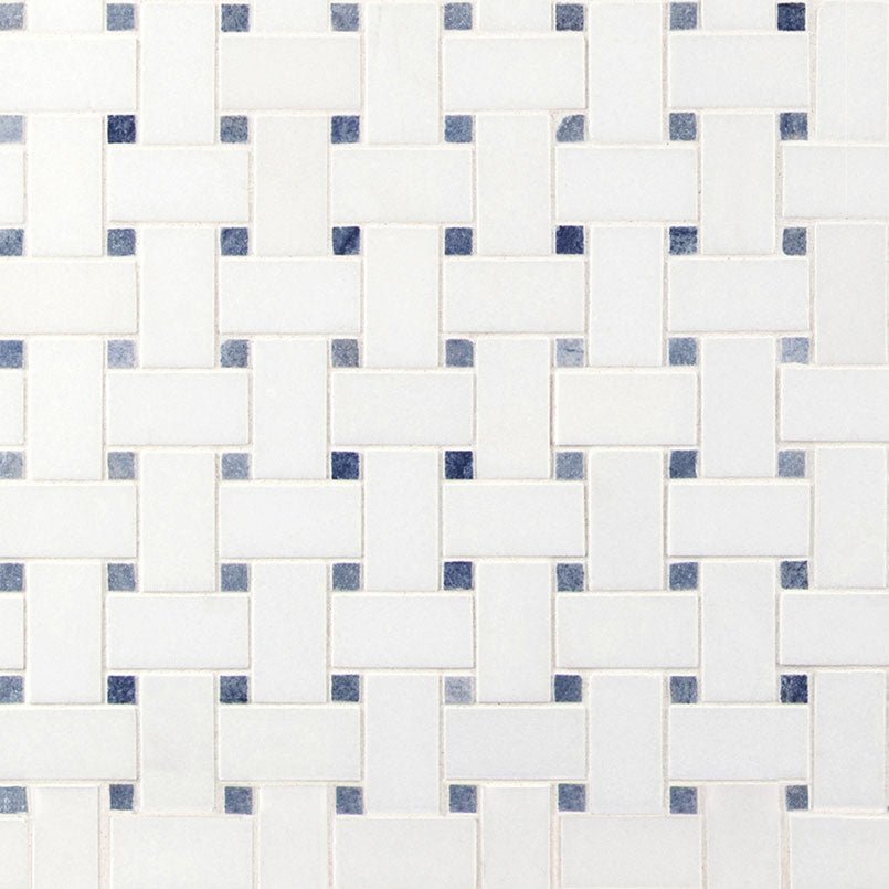 Azula Marble MSI Mosaic Tiles 12" X 12" Basketweave Pattern MSI - Zicana Boutique - 1