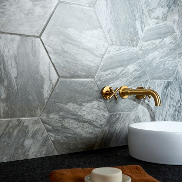Bardiglio Marble Hexagon Field Tile 10 1/2" Zicana Boutique - Zicana Boutique - 3