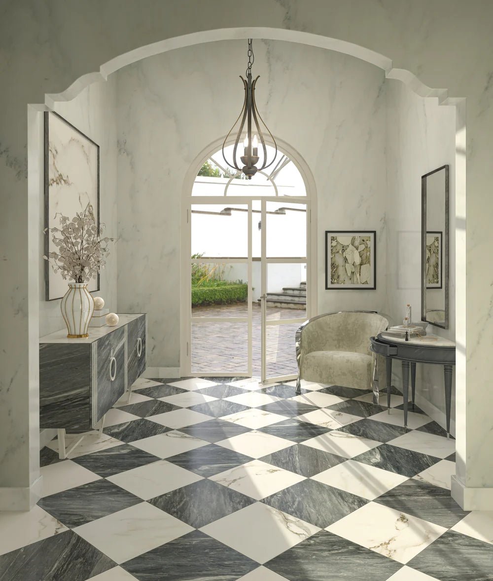 Bardiglio Nuvolato Marble Field Tile 18" x 18" Zicana Boutique - Zicana Boutique - 2