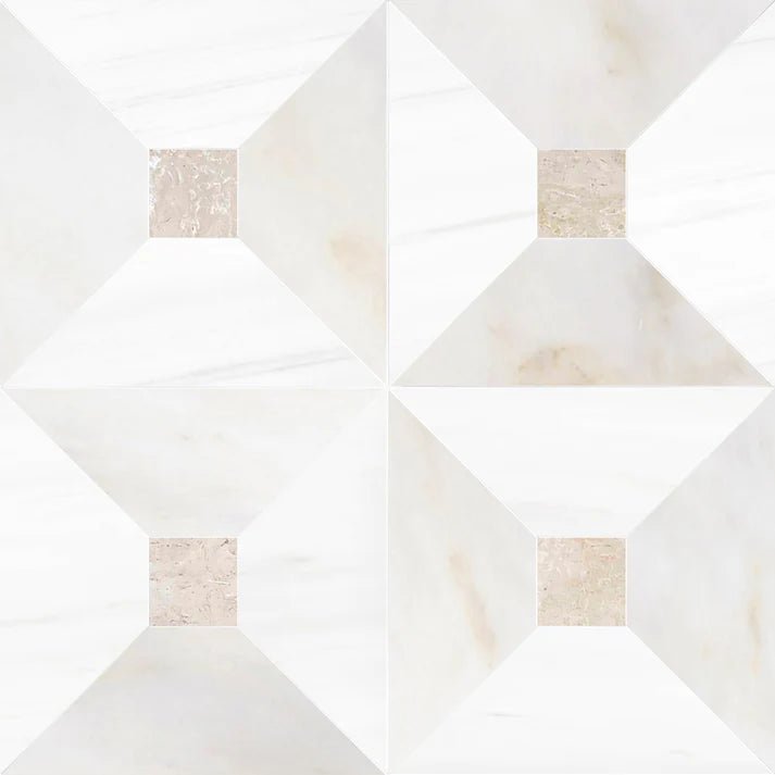 Bella Calacatta Onciatta & Dolomite Dot Checkered Waterjet Tile Zicana Boutique - Zicana Boutique - 1