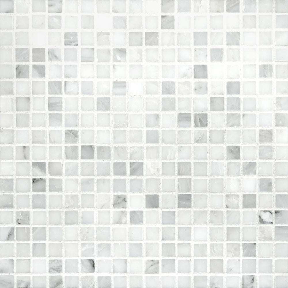 Bianco Carrara Marble Mosaic Straight Joint Artistic Tile - Zicana Boutique - 1