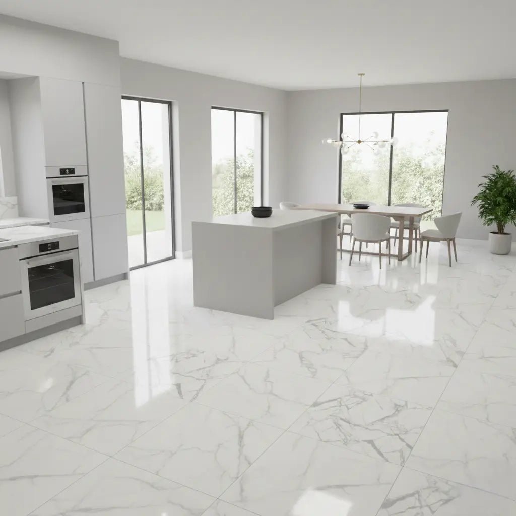 Bianco Carrara Raphael 32" x 64" Field Tile Raphael Porcelain - Zicana Boutique - 2