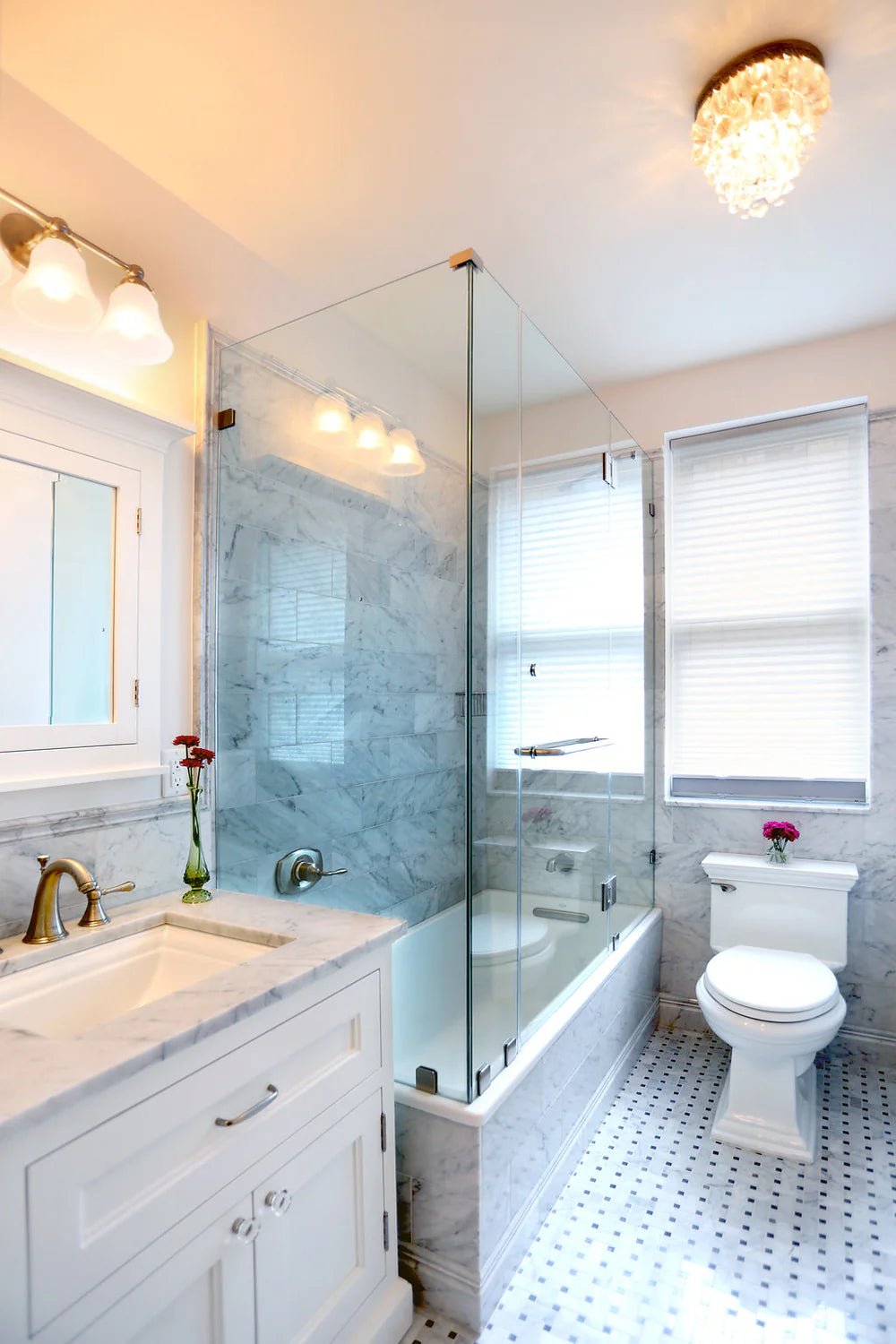 Bianco Carrara W/bardiglio Marble Mosaic Artistic Tile - Zicana Boutique - 2