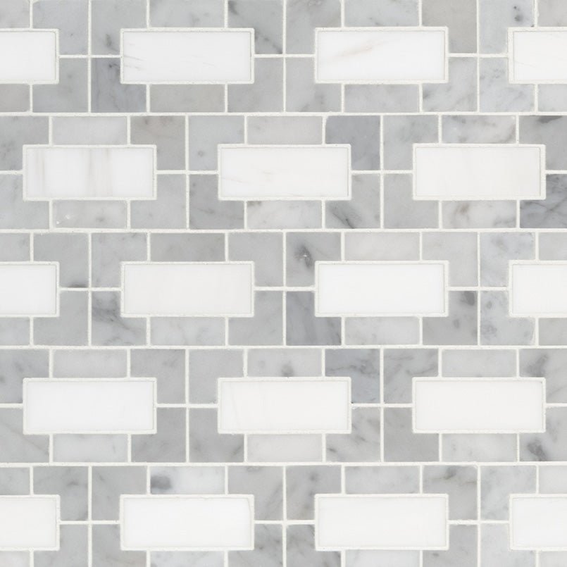 Bianco Dolomite Lynx Marble MSI Mosaic Tiles 12" X 12" MSI - Zicana Boutique - 1