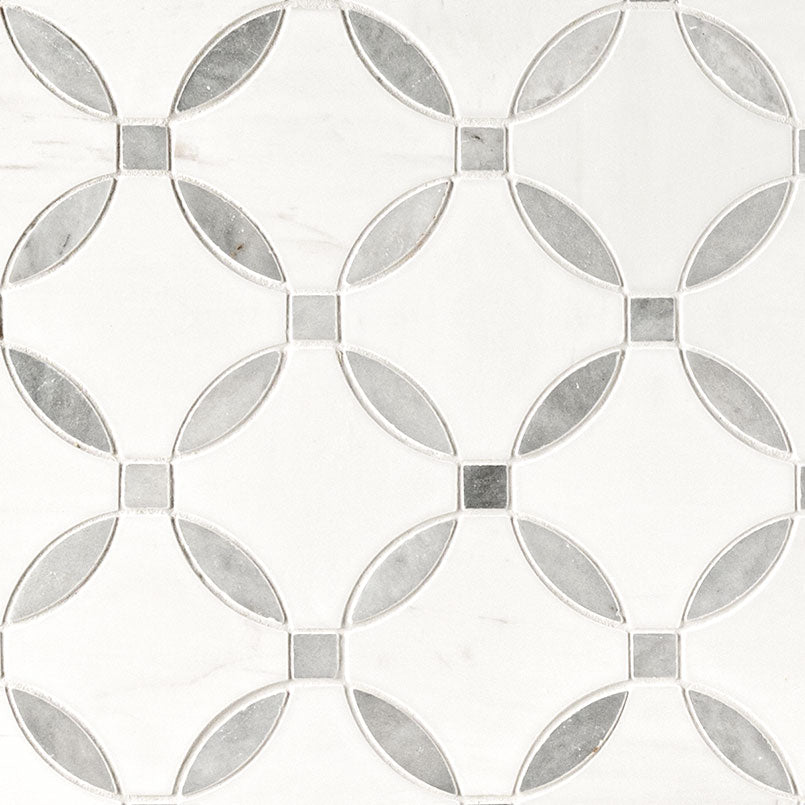 Bianco Dolomite Marble MSI Mosaic Tiles 10" X 10" Lola Pattern MSI - Zicana Boutique - 1