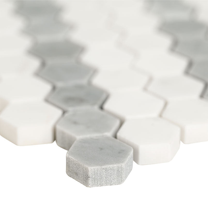 Bianco Dolomite Marble MSI Mosaic Tiles 11" X 14" Sazi Pattern MSI - Zicana Boutique - 4