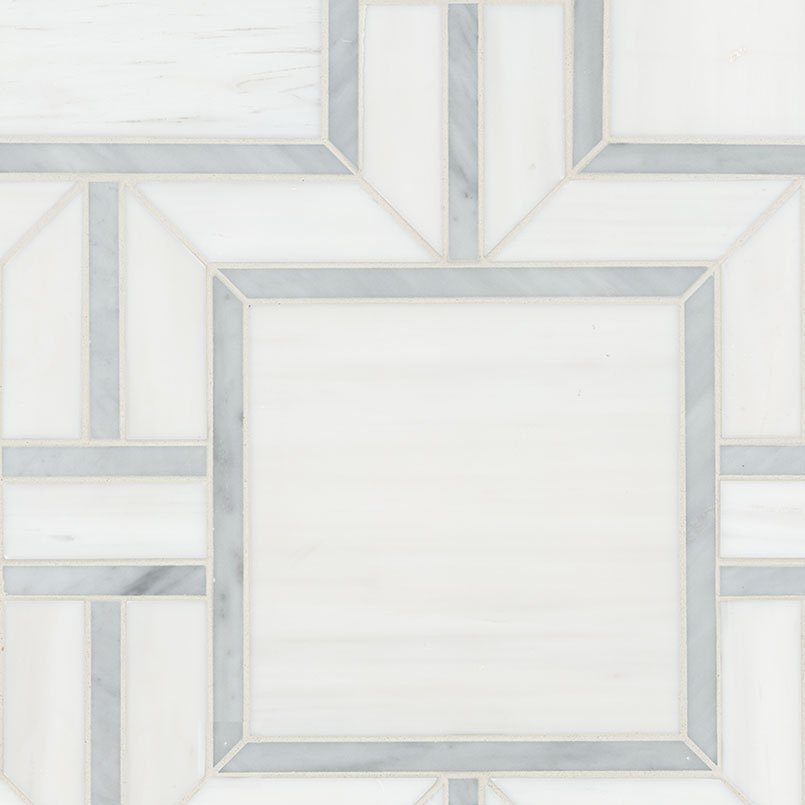 Bianco Dolomite Marble MSI Mosaic Tiles 12" X 12" Alana Pattern MSI - Zicana Boutique - 1