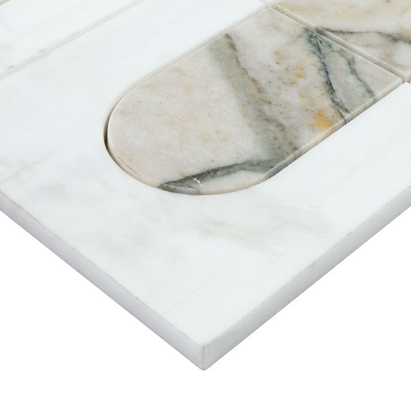 Bianco Dolomite Marble MSI Mosaic Tiles 12" X 12" Moderno Pattern MSI - Zicana Boutique - 3