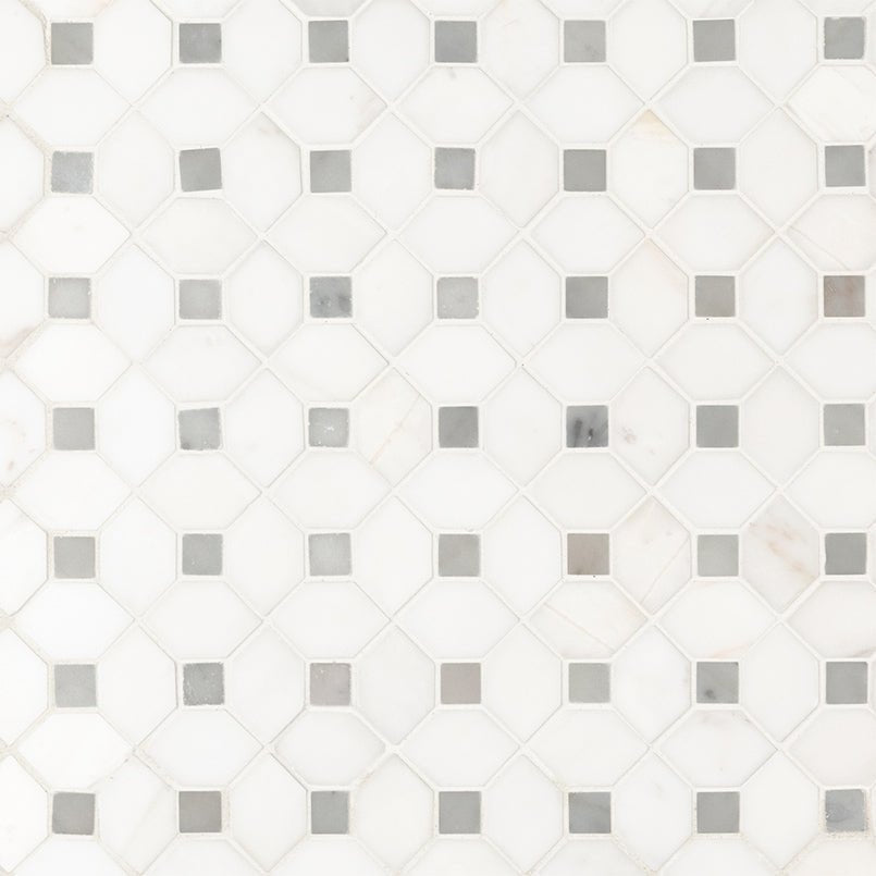 Bianco Dolomite Marble MSI Mosaic Tiles 13" X 13" Dotty Pattern MSI - Zicana Boutique - 1