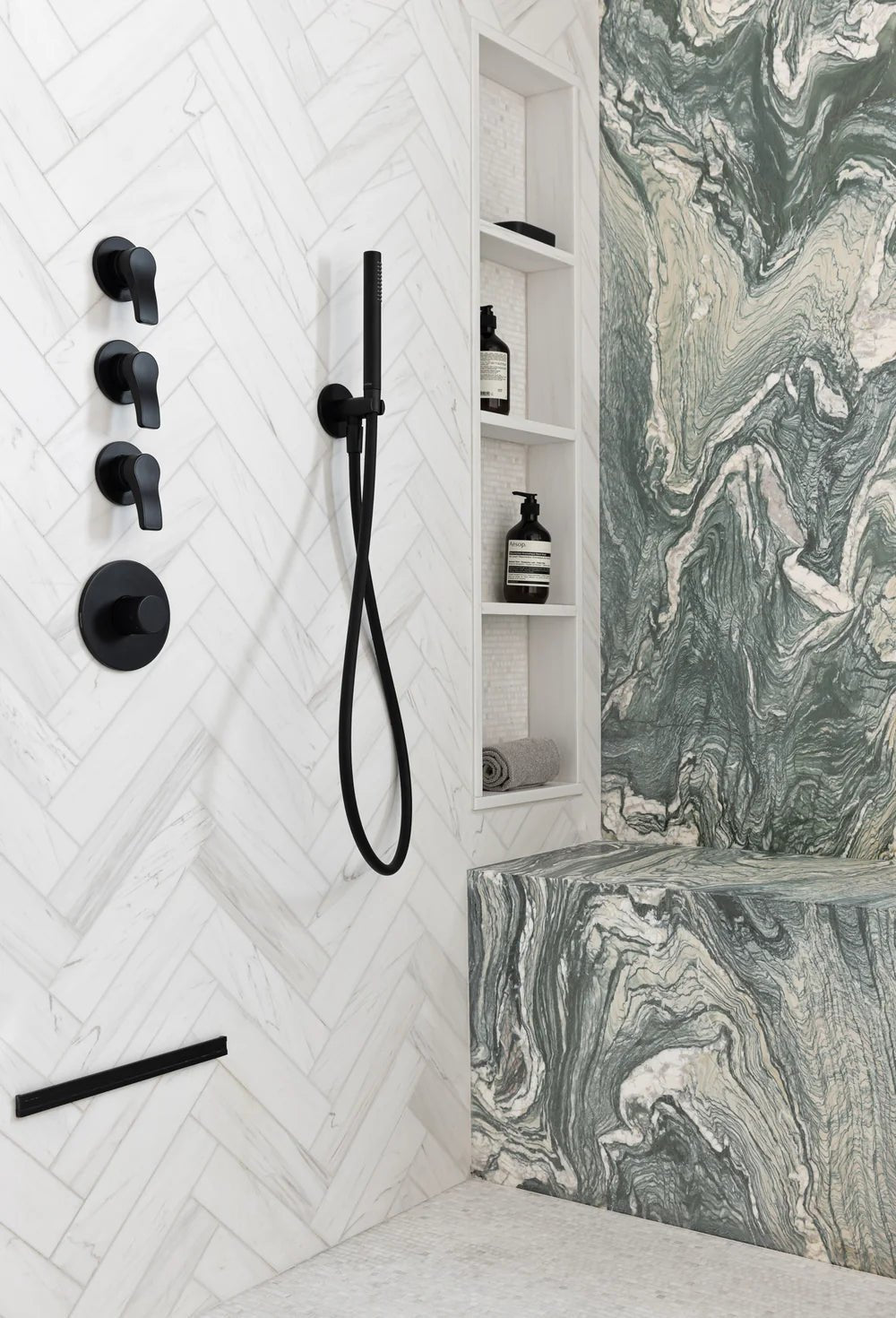 Bianco Dolomiti Dolomite Mosaic Honed Stone Broken Joint Artistic Tile - Zicana Boutique - 2