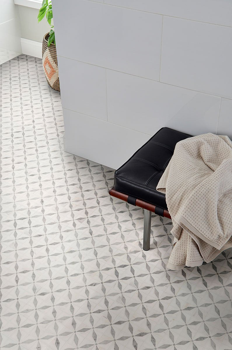 Bianco Starlite Marble MSI Mosaic Tiles 12" X 12" Geometric Pattern MSI - Zicana Boutique - 7
