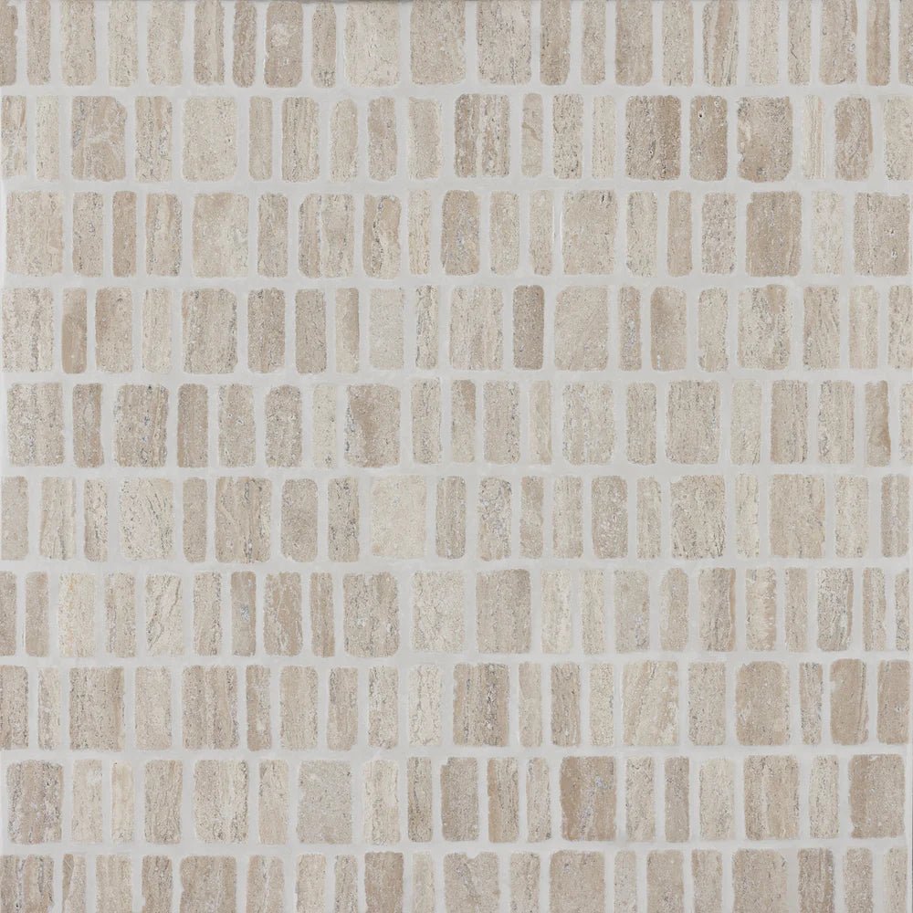Birch White Travertine Mosaic Zicana Boutique - Zicana Boutique - 1