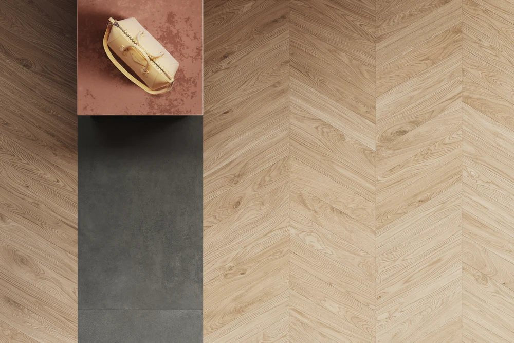 Bois Chevron Ecru Tile Artistic Tile - Zicana Boutique - 3