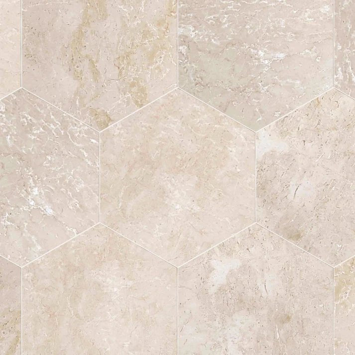 Botticino Polished Marble 10 1/2'' Hexagon Zicana Boutique - Zicana Boutique - 1