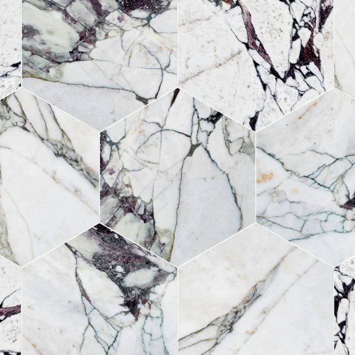 Breccia Capraia Polished Marble 10 1/2'' Hexagon Zicana Boutique - Zicana Boutique - 1