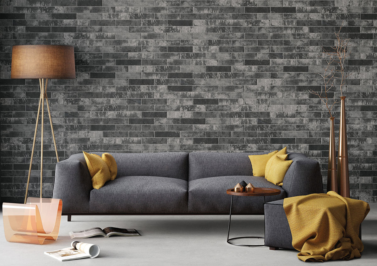 Brickstone Charcoal Brick Porcelain MSI Field Tiles 2" X 10" MSI - Zicana Boutique - 10