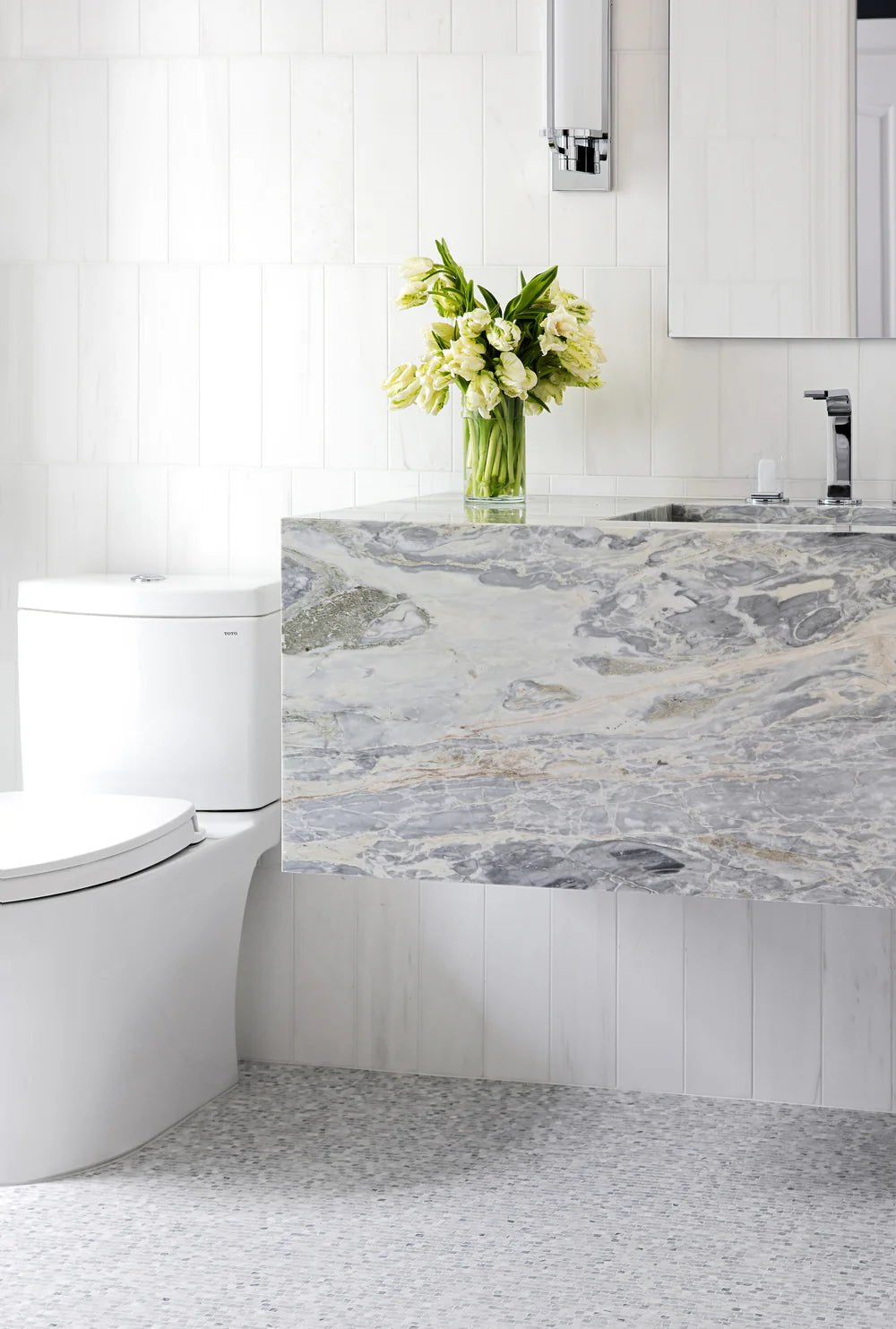 Calacatta Bluette Marble Mosaic Broken Joint Artistic Tile - Zicana Boutique - 2