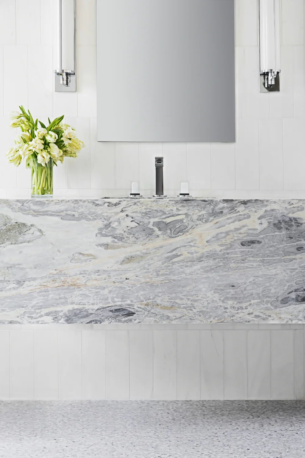 Calacatta Bluette Marble Mosaic Broken Joint Artistic Tile - Zicana Boutique - 3