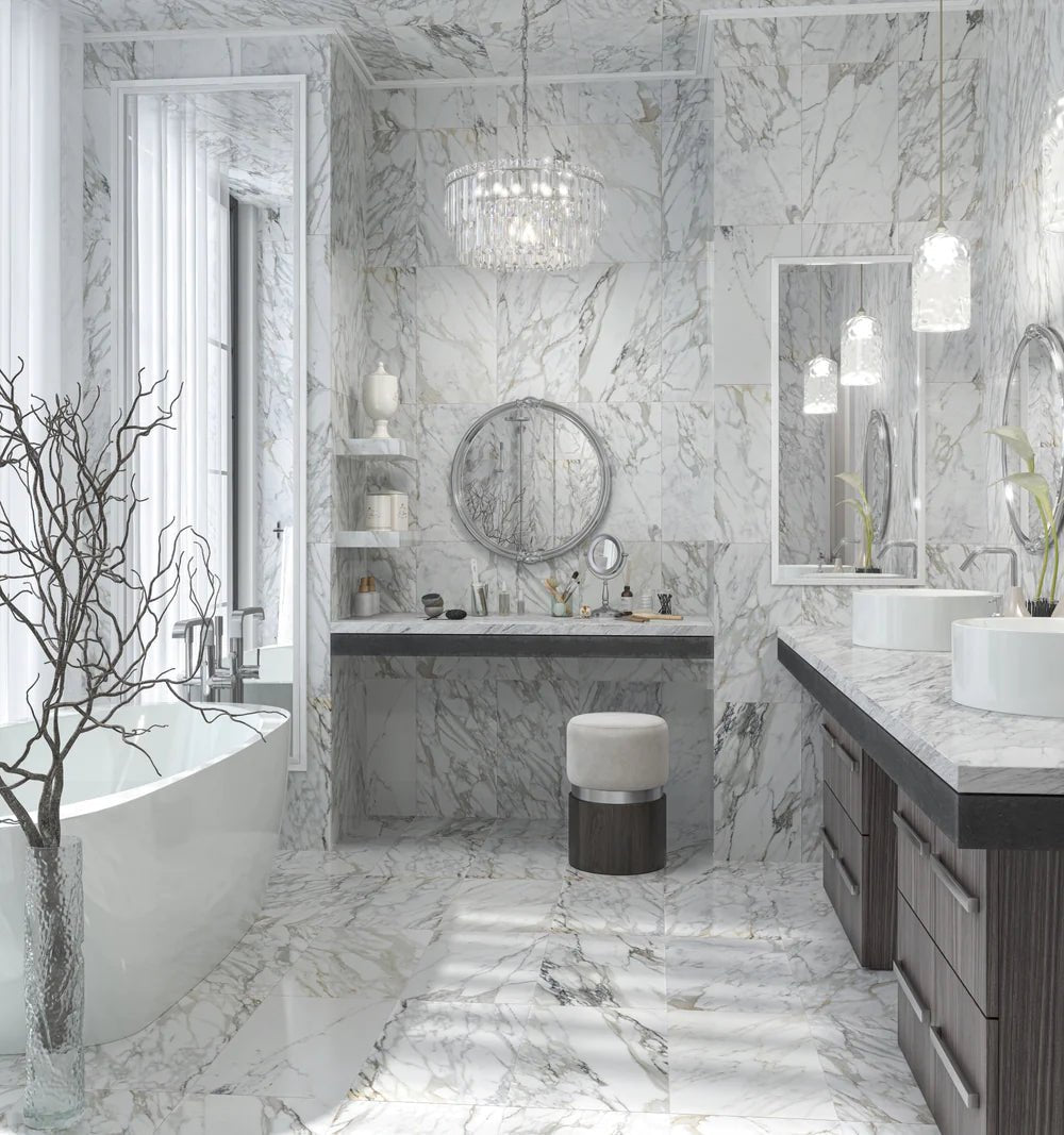 Calacatta Borghini Marble Tiles 12''x 24'' Zicana Boutique - Zicana Boutique - 2