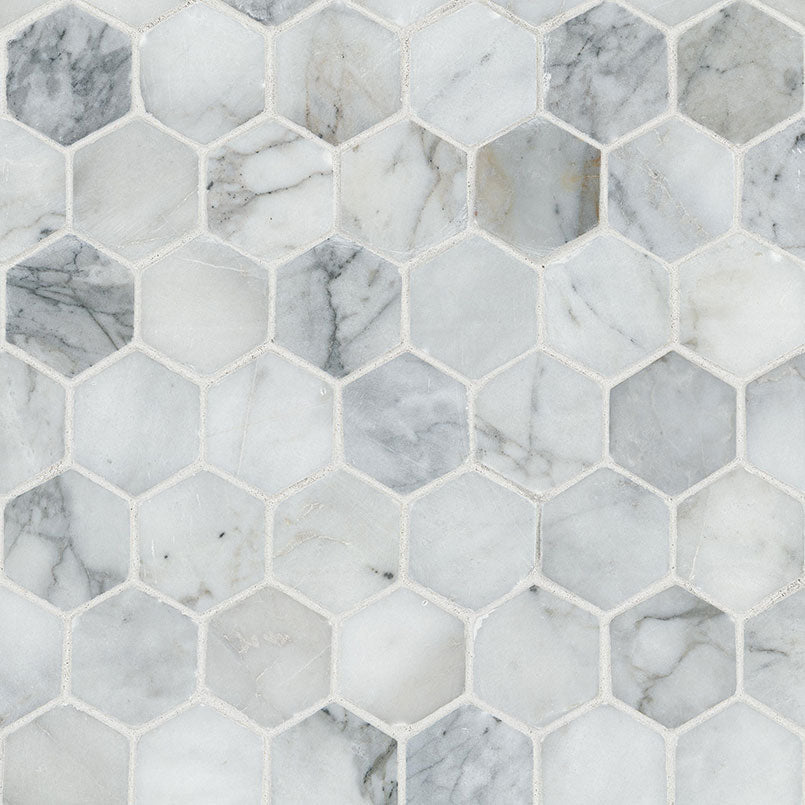 Calacatta Cressa Marble MSI Mosaic Tiles 12" X 12" Hexagon Pattern MSI - Zicana Boutique - 1