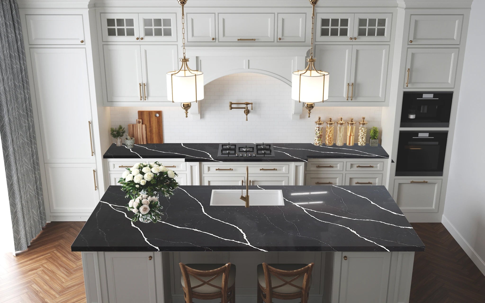 Calacatta Ebony Tessa Quartz Tessa Stones - Zicana Boutique - 2